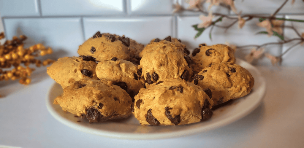 Air fryer sourdough discard pumpkin chocolate chip cookies