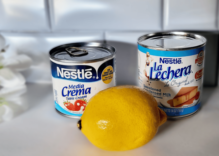 Creamy lemon mousse ingredients