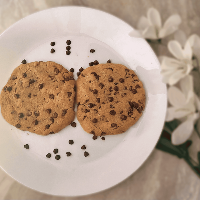 Browned butter chocolate chip cookies for two