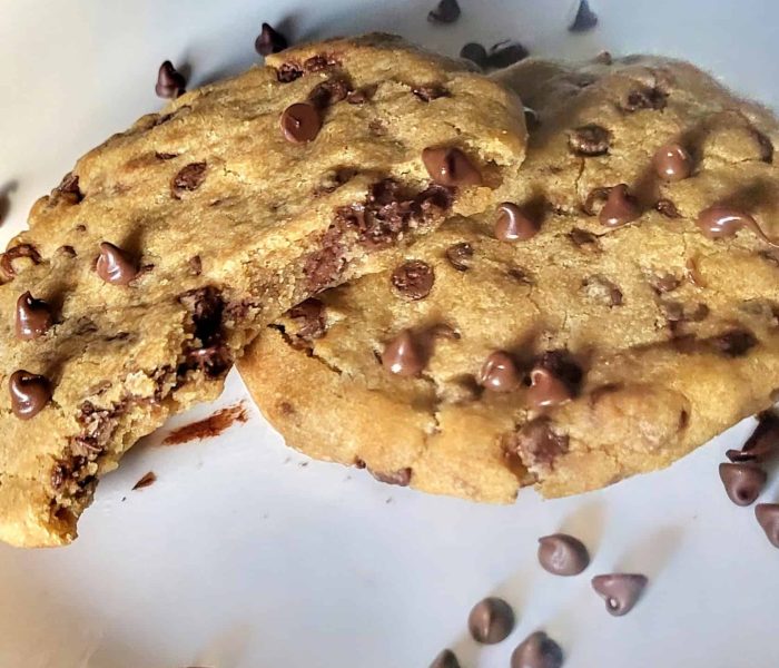 Browned butter chocolate chip cookies for two